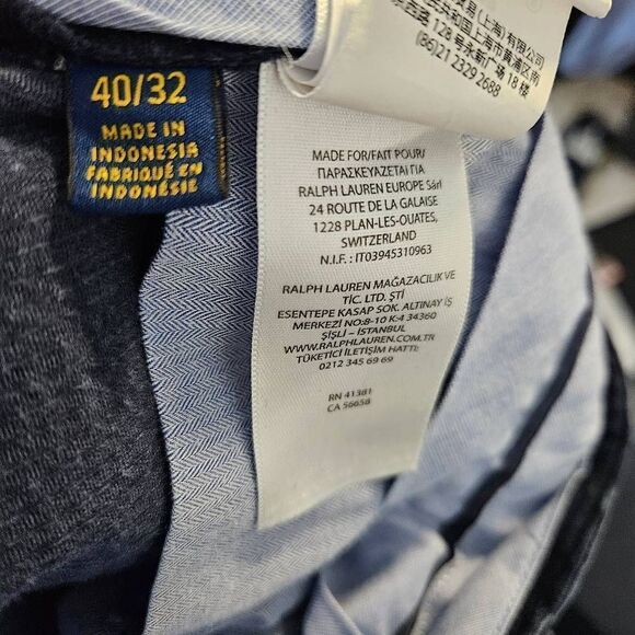 Polo Ralph Lauren Corduroy Navy Stretch Classic Fit Straight Pants 40/32 - Picture 5 of 6